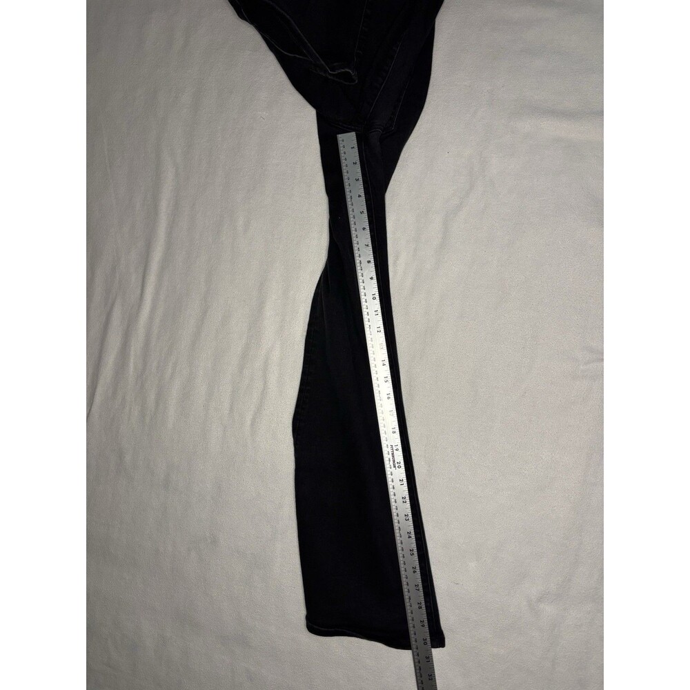 American Eagle Flare Jeans Women 8 Black Excellent Curvy Highest Rise Button Fly - Picture 12 of 14